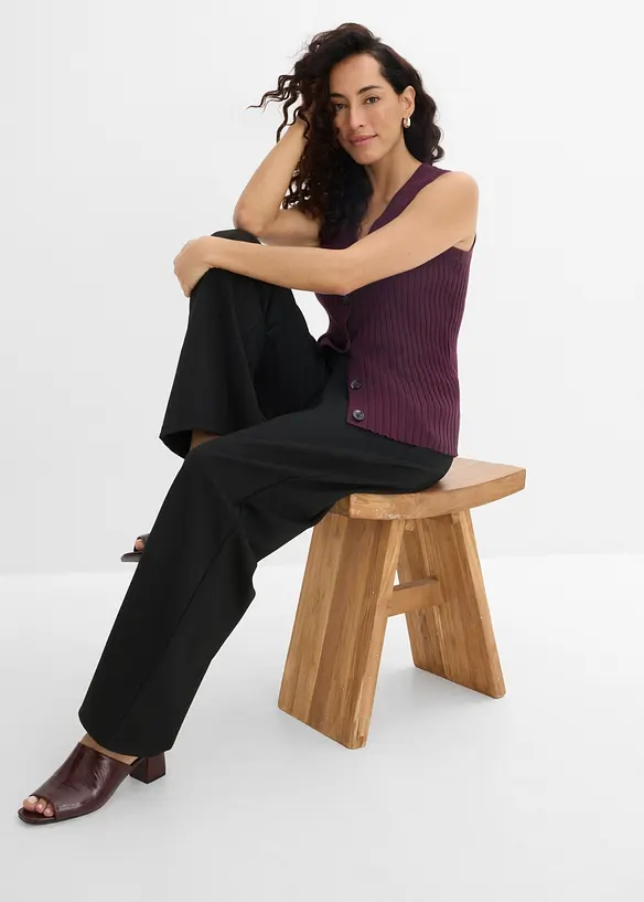 Pantaloni in punto di Roma con pinces, bonprix