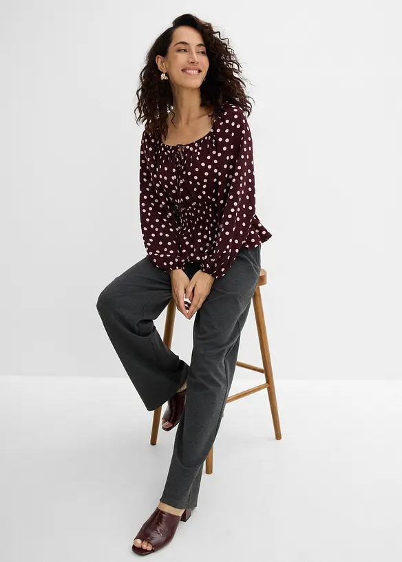 Pantaloni in punto di Roma con pinces, bonprix