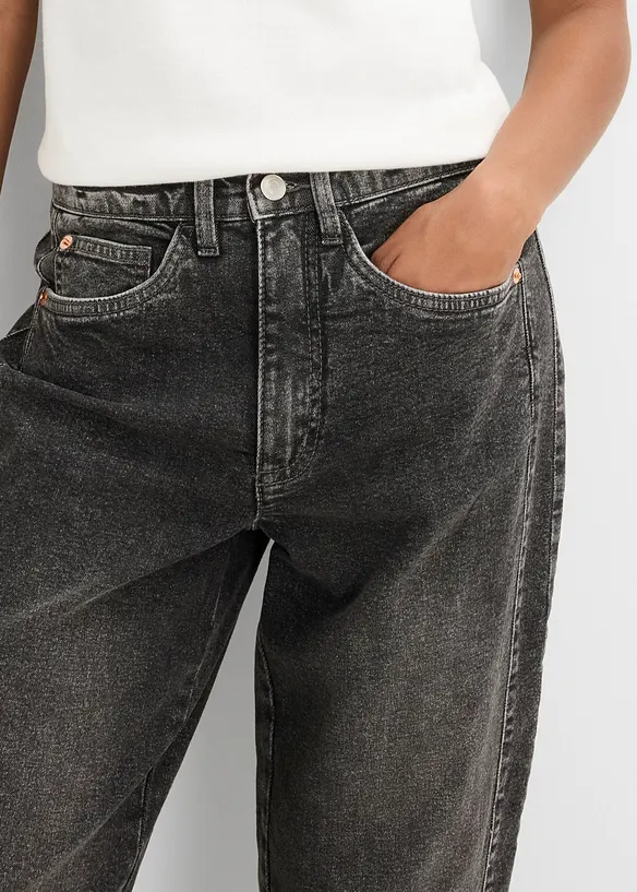 Mom jeans a vita alta, bonprix