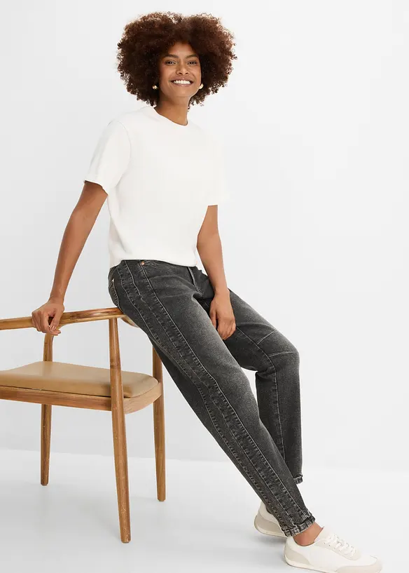Mom jeans a vita alta, bonprix
