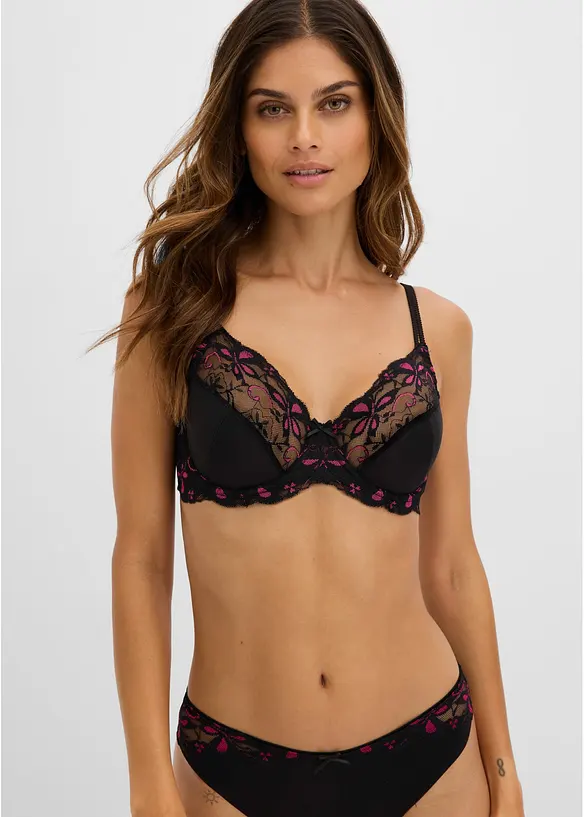 Reggiseno con ferretto e pizzo delicato (pacco da 3), bonprix