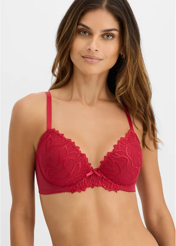 Reggiseno con coppe preformate e ricamo delicato (pacco da 2), bonprix