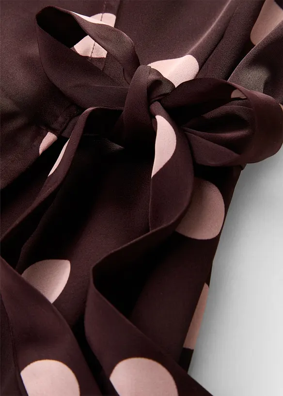 Abito a portafoglio in satin fluido, bonprix