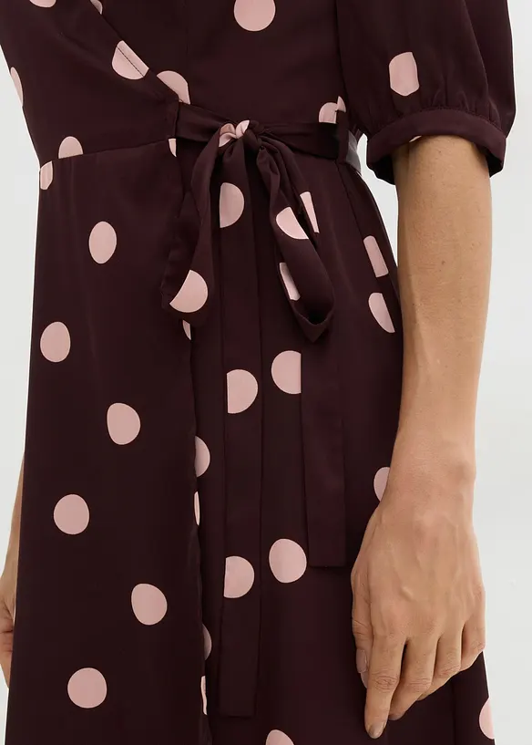 Abito a portafoglio in satin fluido, bonprix