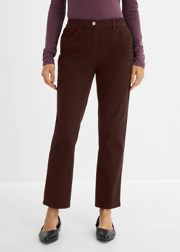 Pantaloni in twill dal taglio dritto a vita alta, bonprix