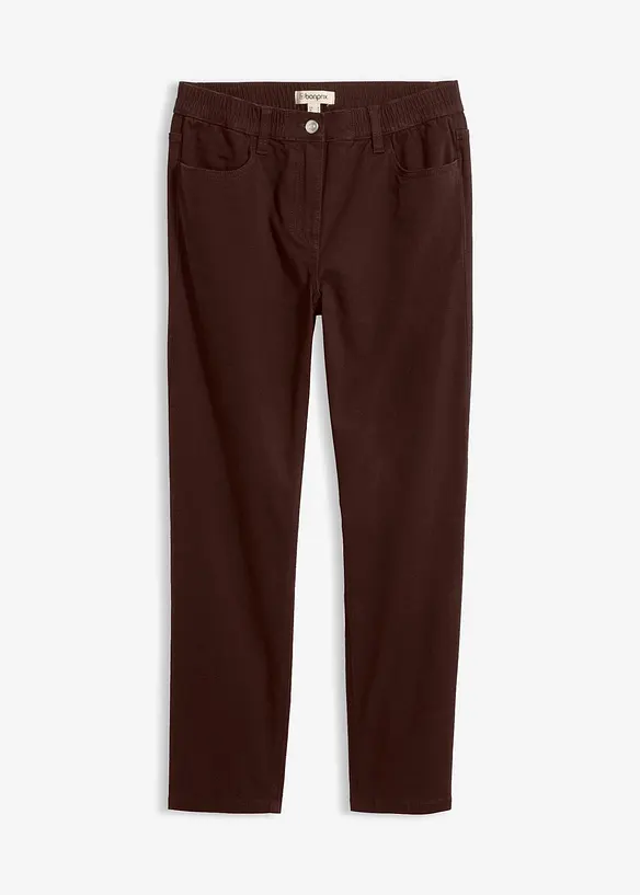 Pantaloni in twill dal taglio dritto a vita alta, bonprix