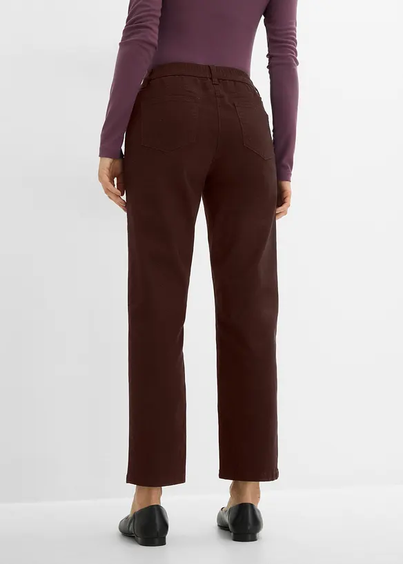 Pantaloni in twill dal taglio dritto a vita alta, bonprix
