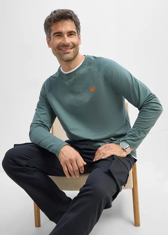 Maglia a maniche lunghe in puro cotone biologico (pacco da 2), bonprix