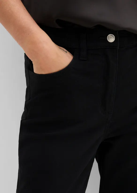 Pantaloni  mom a vita alta in twill, bonprix
