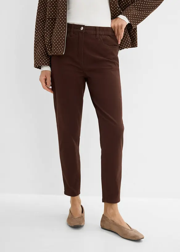 Pantaloni  mom a vita alta in twill, bonprix