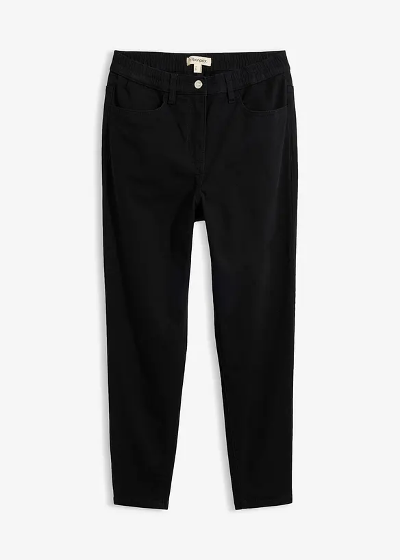 Pantaloni  mom a vita alta in twill, bonprix