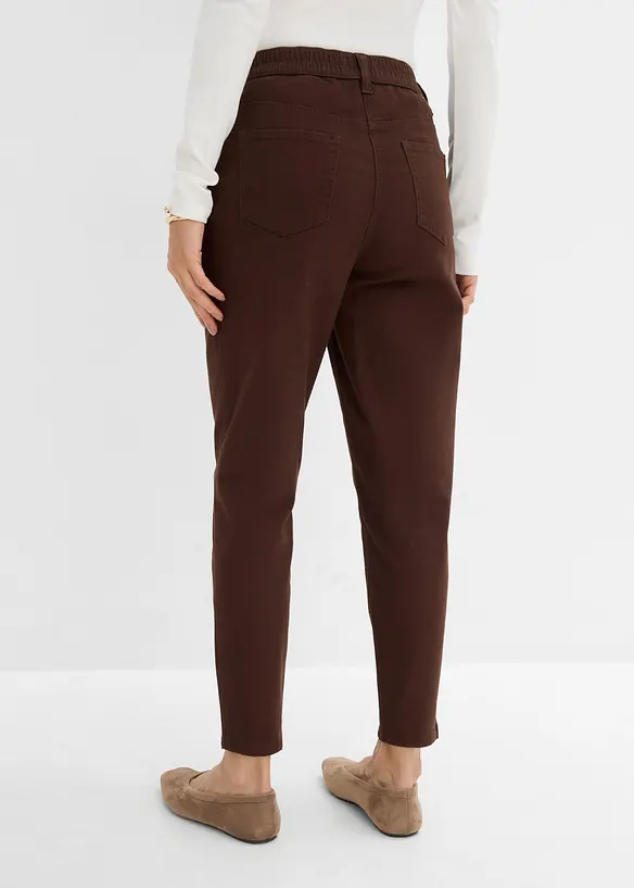 Pantaloni  mom a vita alta in twill, bonprix