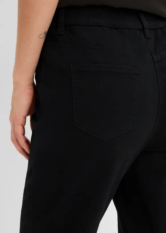 Pantaloni  mom a vita alta in twill, bonprix