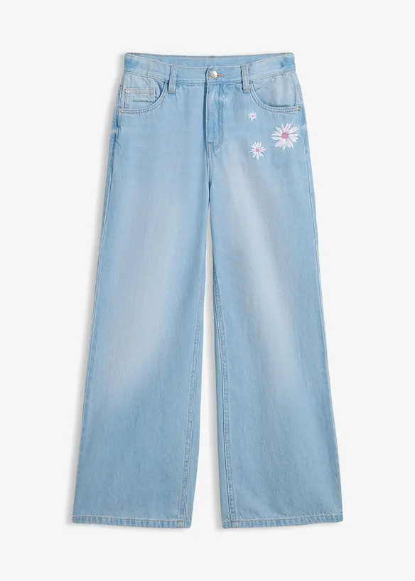 Jeans wide leg, vita media, bonprix
