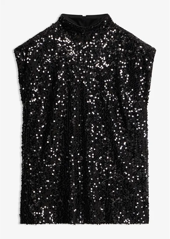 Top con paillettes, bonprix