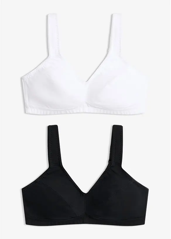 Reggiseno senza ferretto  con cotone biologico (pacco da 2), bonprix