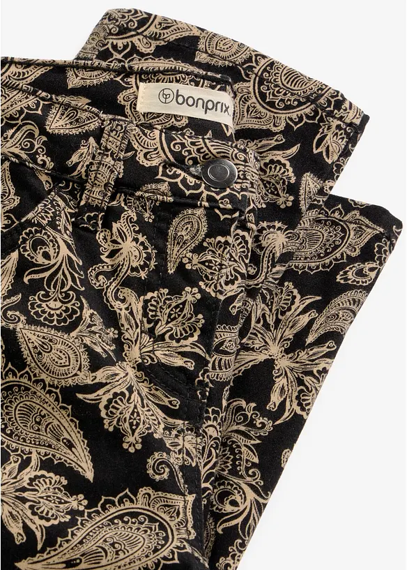 Pantaloni  in cotone elasticizzato fantasia, bonprix