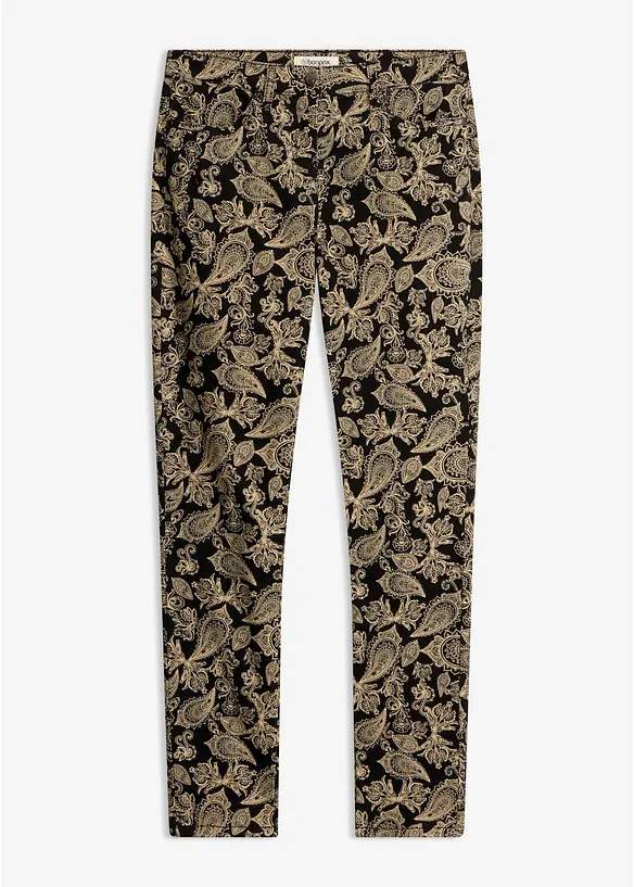 Pantaloni  in cotone elasticizzato fantasia, bonprix