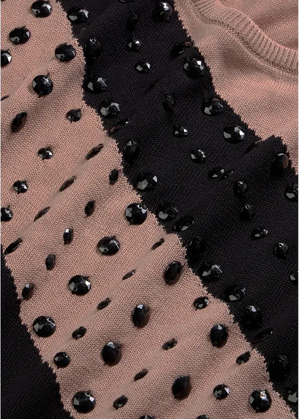 Maglione lungo con applicazione, bonprix