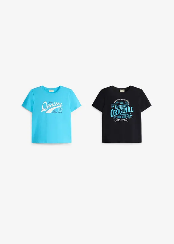 T-shirt in puro cotone biologico (pacco da 2), bonprix