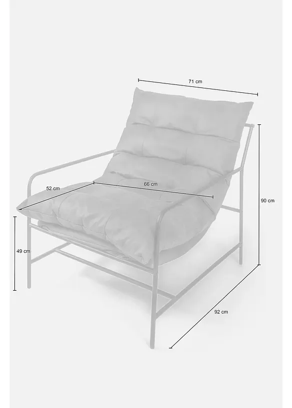 Poltrona con struttura in metallo, bonprix