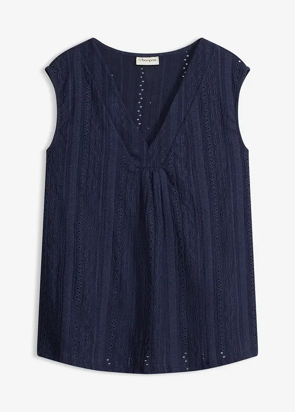 Top con ricami traforati, bonprix