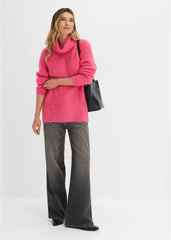 Maglione oversize a collo alto, bonprix
