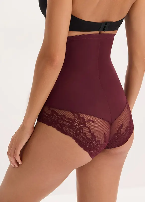 Culotte contenitiva a vita alta con  pizzo ed effetto modellante forte, bonprix