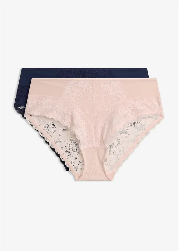 Slip alto con pizzo delicato (pacco da 2), bonprix