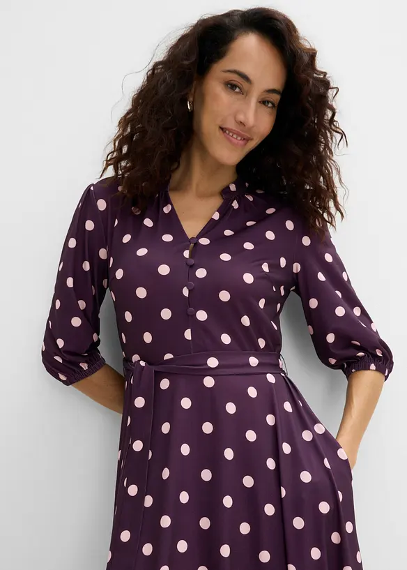 Abito di jersey con cintura da annodare, bonprix