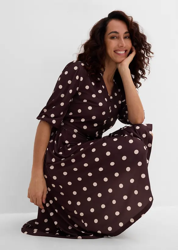 Abito di jersey con cintura da annodare, bonprix