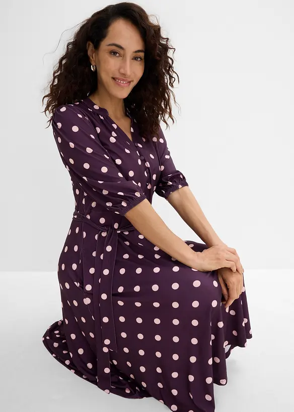 Abito di jersey con cintura da annodare, bonprix