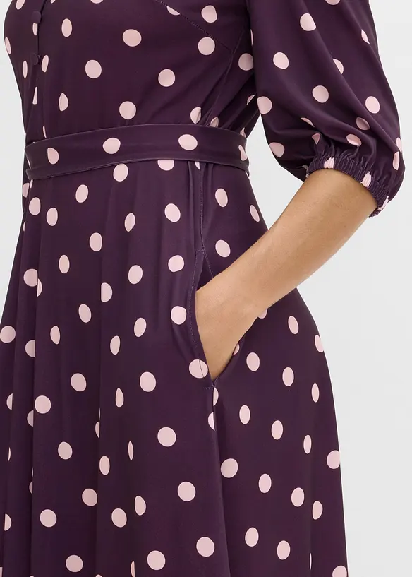 Abito di jersey con cintura da annodare, bonprix