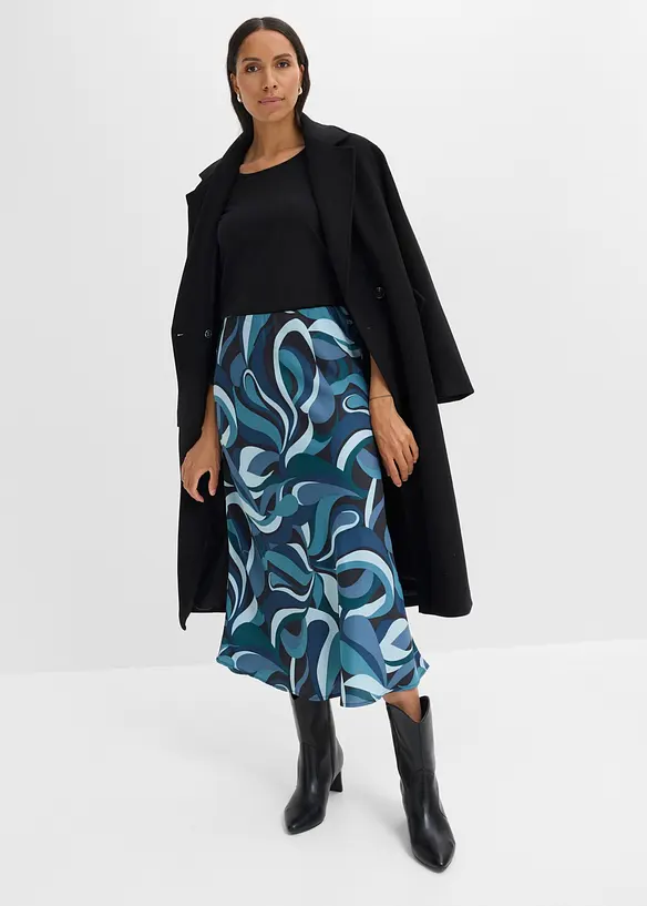 Gonna midi in satin fluido, bonprix