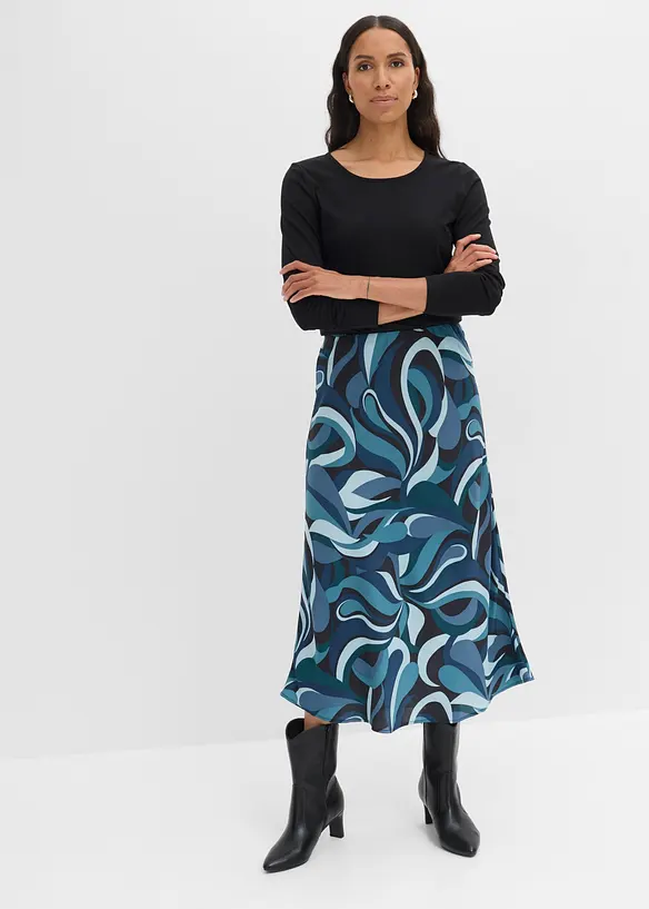 Gonna midi in satin fluido, bonprix