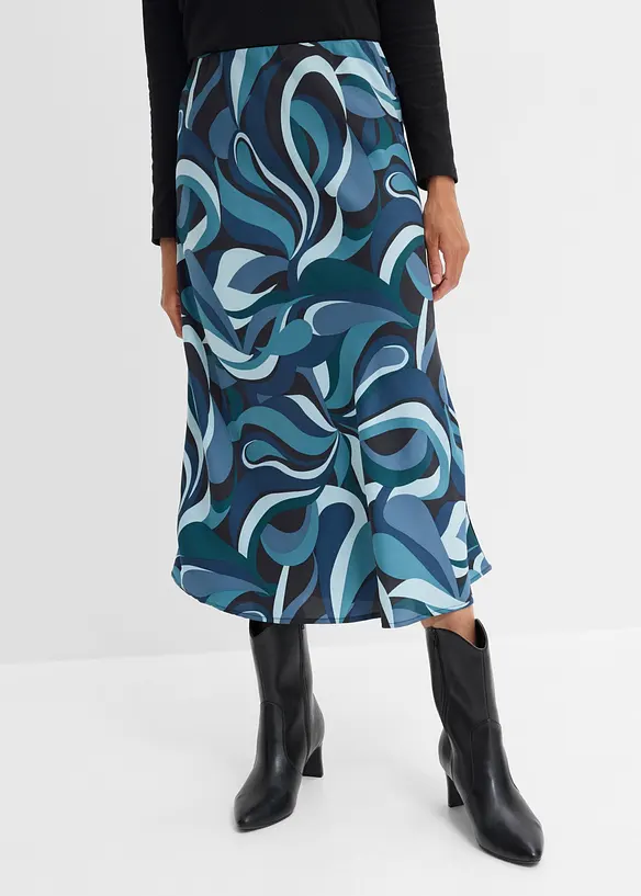 Gonna midi in satin fluido, bonprix