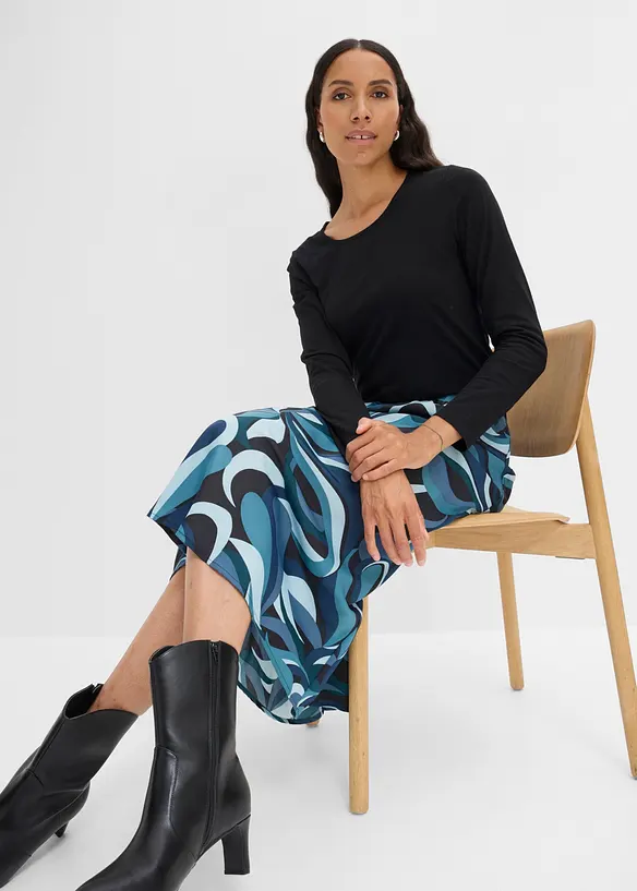 Gonna midi in satin fluido, bonprix