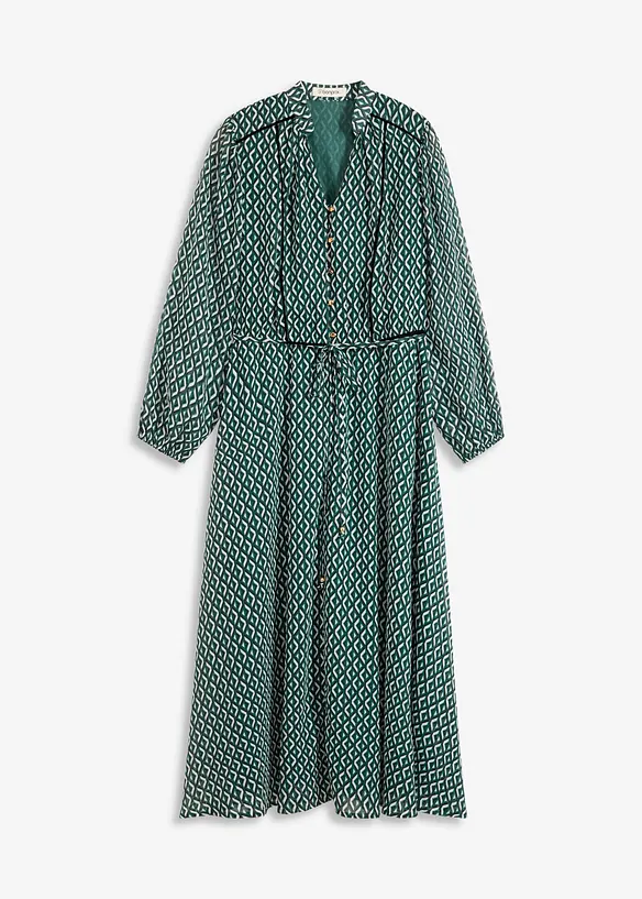 Abito di chiffon con rifiniture a contrasto, bonprix
