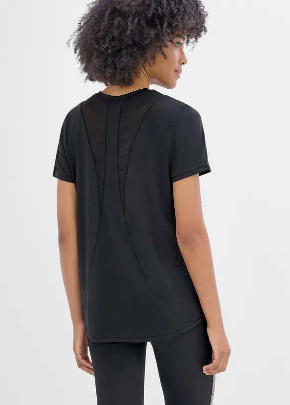 Top per sport ultraleggero ad asciugatura rapida con inserto in mesh, bonprix