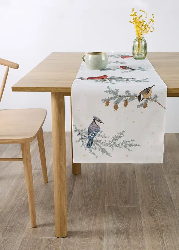Runner da tavola con uccelli invernali, bonprix