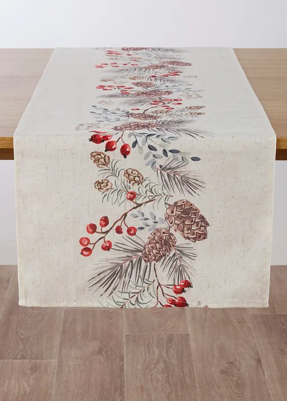 Runner tavolo in misto lino, bonprix