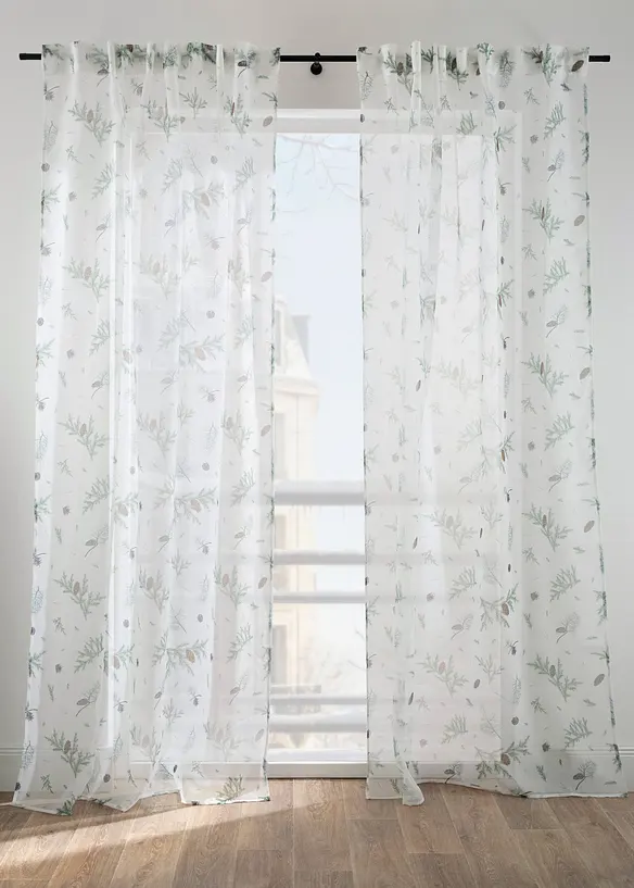 Tenda trasparente a trama fine con poliestere riciclato (pacco da 1), bonprix