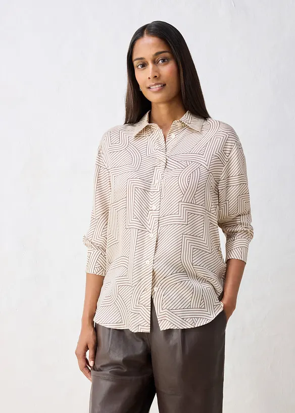 Camicia fluida in misto seta, bonprix