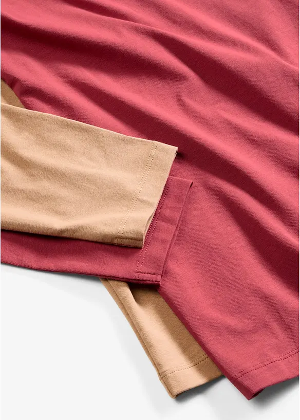 Maglia slim fit con puro cotone biologico (pacco da 2), bonprix