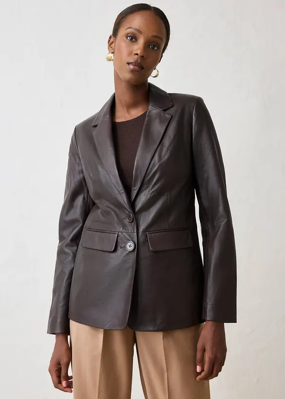 Blazer in nappa d'agnello, bonprix