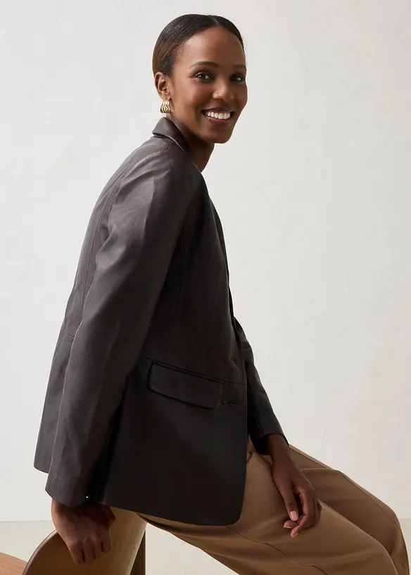 Blazer in nappa d'agnello, bonprix