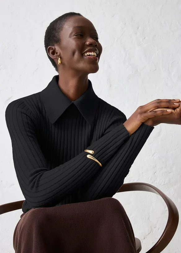 Maglione in filato fine di lana merino, bonprix