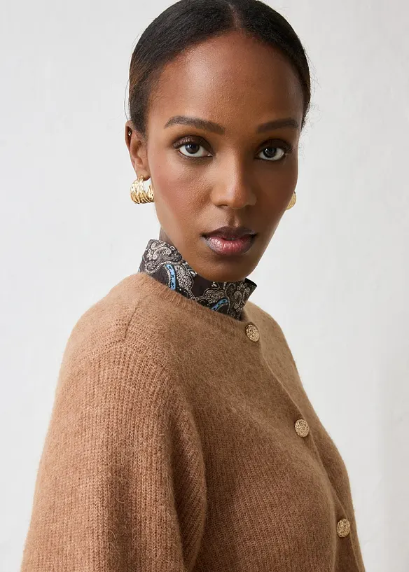 Cardigan in morbido misto alpaca e lana, bonprix
