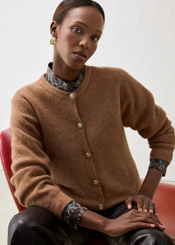 Cardigan in morbido misto alpaca e lana, bonprix