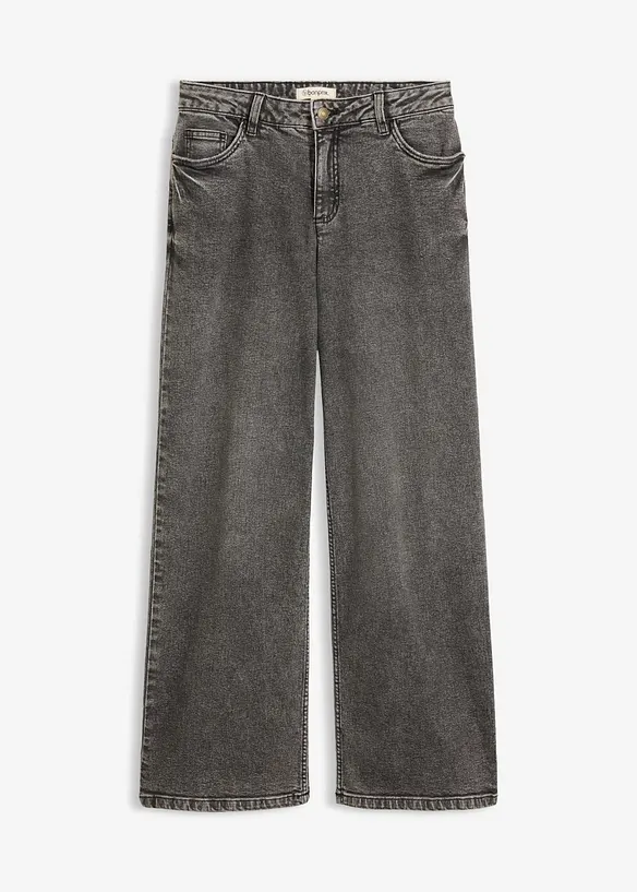 Jeans wide leg, vita media, bonprix